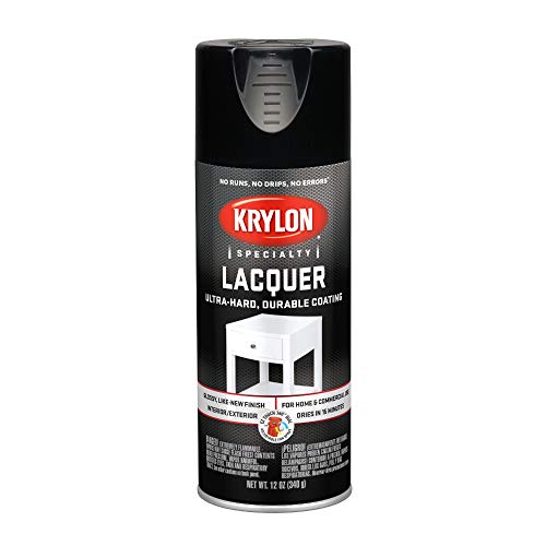 Krylon K07030 Lacquer Spray Paint Gloss Black, 12...