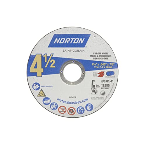 Norton Cut Off Wheels, 4-1/2-Inch 5 Pack Cutting...