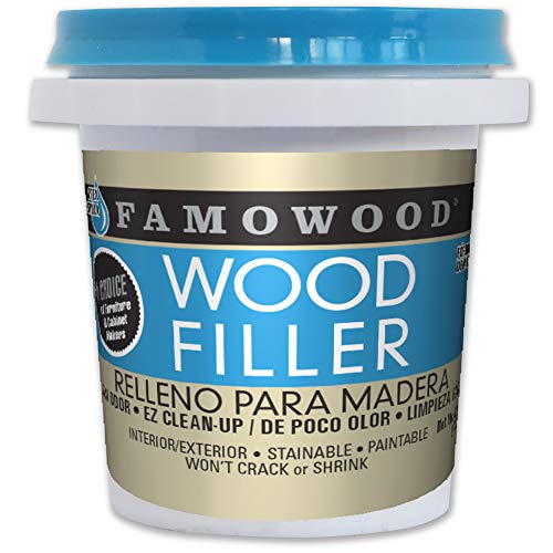 FamoWood 40042126 Latex Wood Filler - 1/4 Pint,...