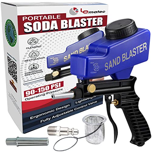LE LEMATEC Soda Blaster/Sand Blaster Gun Kit for...