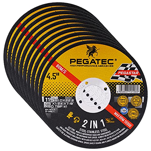 PEGATEC Cut Off Wheels 10 Pack, Quality Thin 4 1/2...